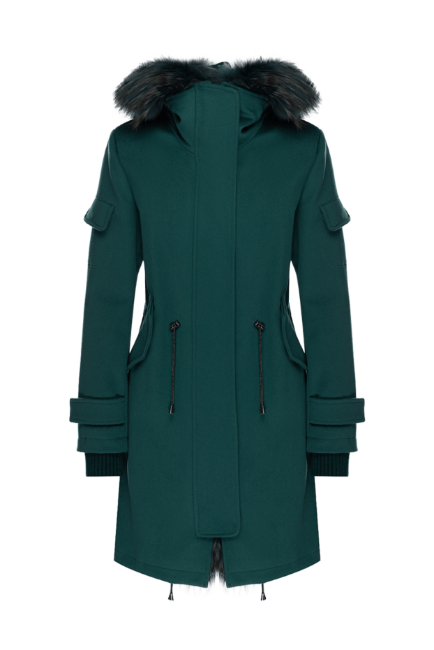 Heresis green wool and fur jacket for women 148682 - photo 1