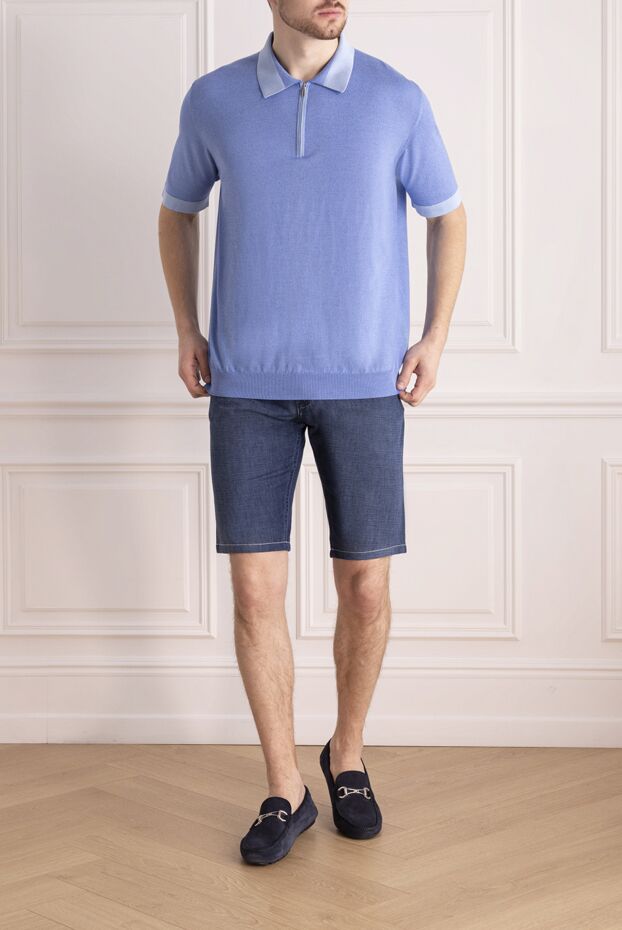 Stefano Ricci ерлерге арналған көк мақта және зығыр шорт 149038 - фото 2