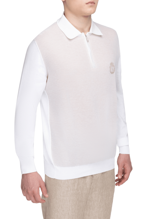 Billionaire polo with long sleeves made of cotton white for men 149163 - photo 3