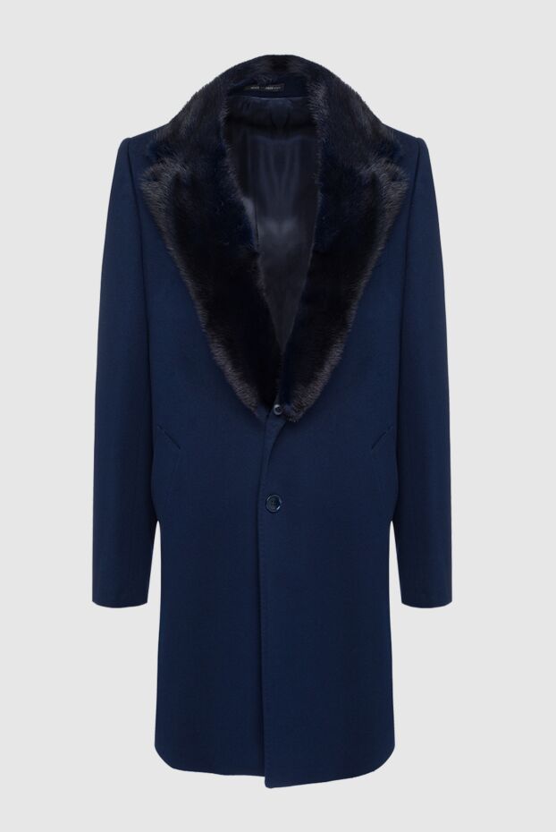 Cesare di Napoli blue wool coat with natural mink collar
149198 - photo 1