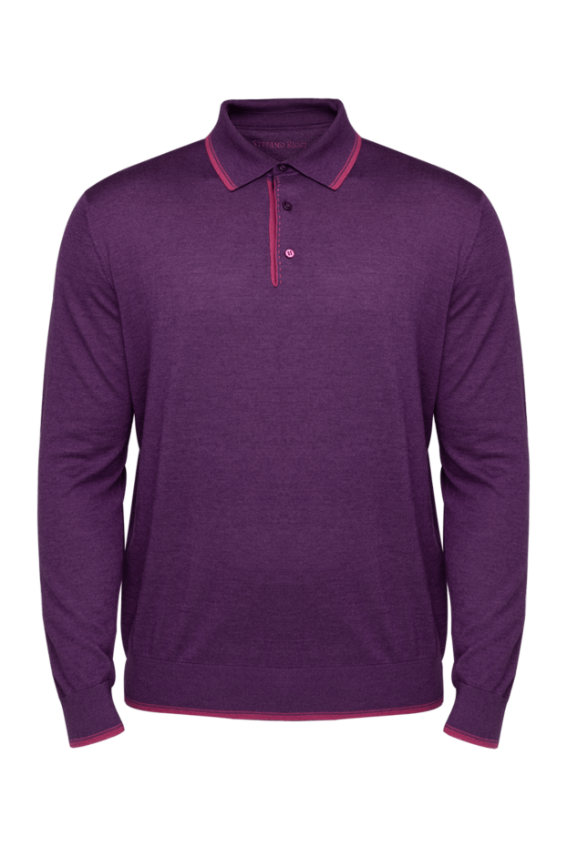 Stefano Ricci поло с длинным рукавом из шелка и кашемира бордовое мужское с длинным рукавом 149358 - фото 1