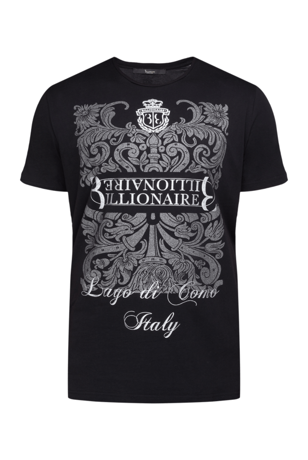 Billionaire exclusive black t-shirt with silver baroque pattern and the inscription lago di como 149485 - photo 1