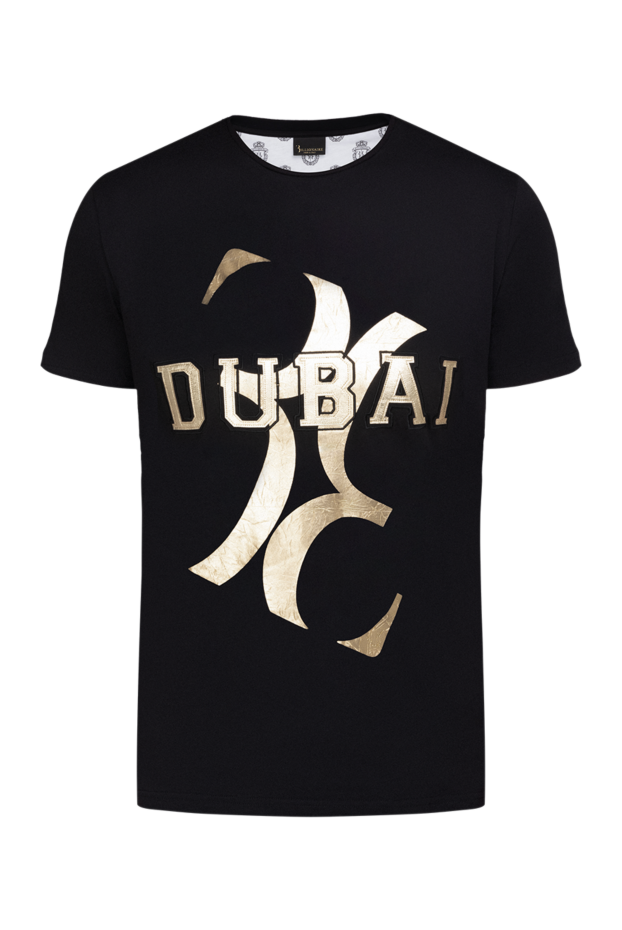Billionaire men's black cotton jersey t-shirt with gold dubai print 149497 - photo 1