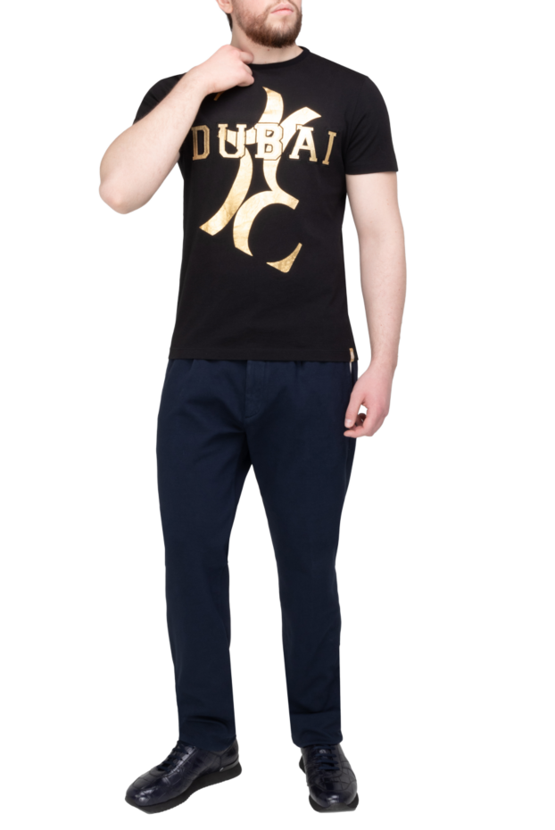 Billionaire men's black cotton jersey t-shirt with gold dubai print 149497 - photo 2