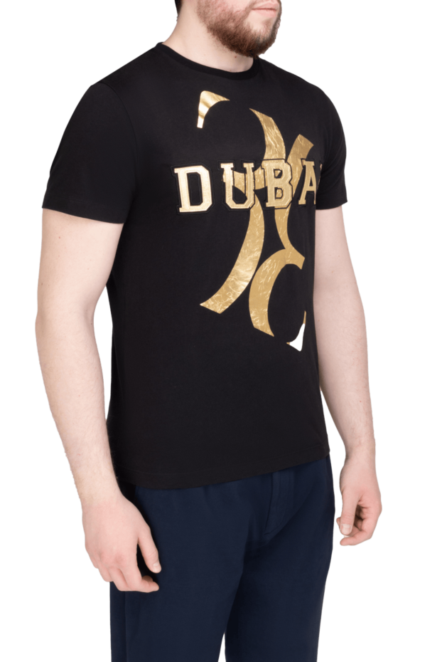 Billionaire men's black cotton jersey t-shirt with gold dubai print 149497 - photo 3