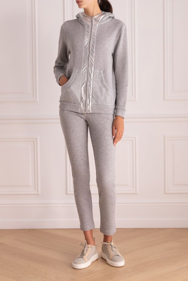 D.Exterior gray women's sports suit with silver details and mesh pockets
 149803 - photo 2