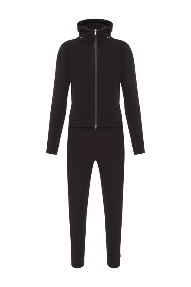 Corneliani men’s dark blue cotton tracksuit with hood and elastic drawstring 149999 - photo 1