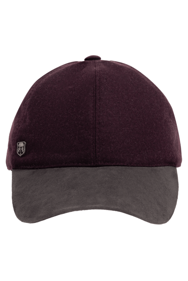 Corneliani кепка из шерсти и натуральной кожи красная мужская 150015 - фото 1