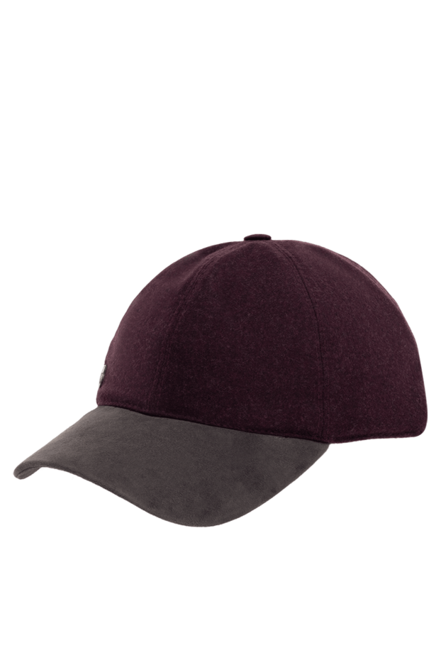 Corneliani кепка из шерсти и натуральной кожи красная мужская 150015 - фото 3
