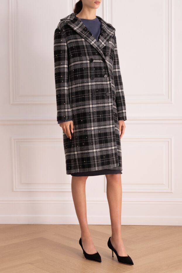 Ermanno Scervino пальто из шерсти и хлопка серое женское 150139 - фото 3