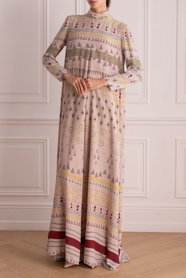 Valentino жібек макси көйлек қызғылт геометриялық өрнекпен әйелдерге арналған 150176 - фото 2
