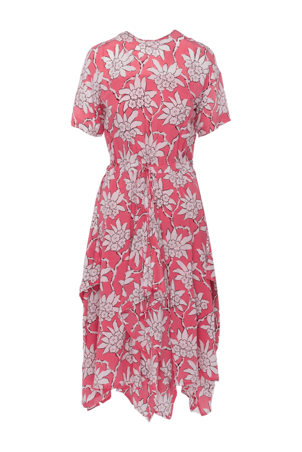 Valentino silk dress pink with a floral pattern on a drawstring women's 150179 - photo 1