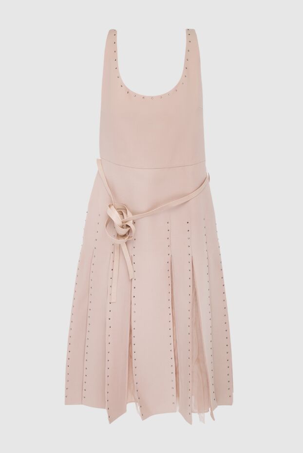 Valentino beige dress with large pleats decorated with rhinestones women's 150185 - photo 1