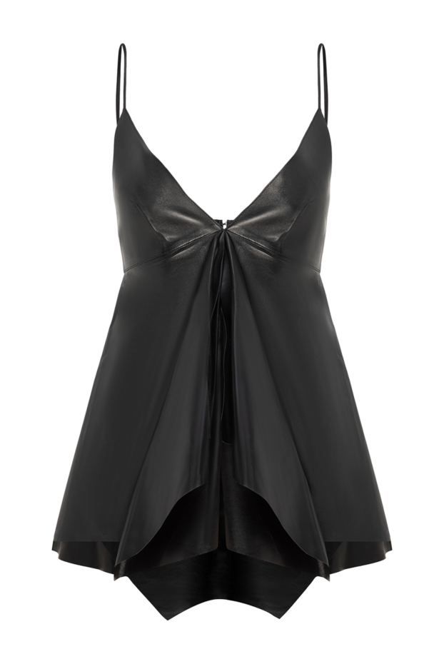 Valentino қара былғары жалаңаш үстіңгі 150194 - фото 1
