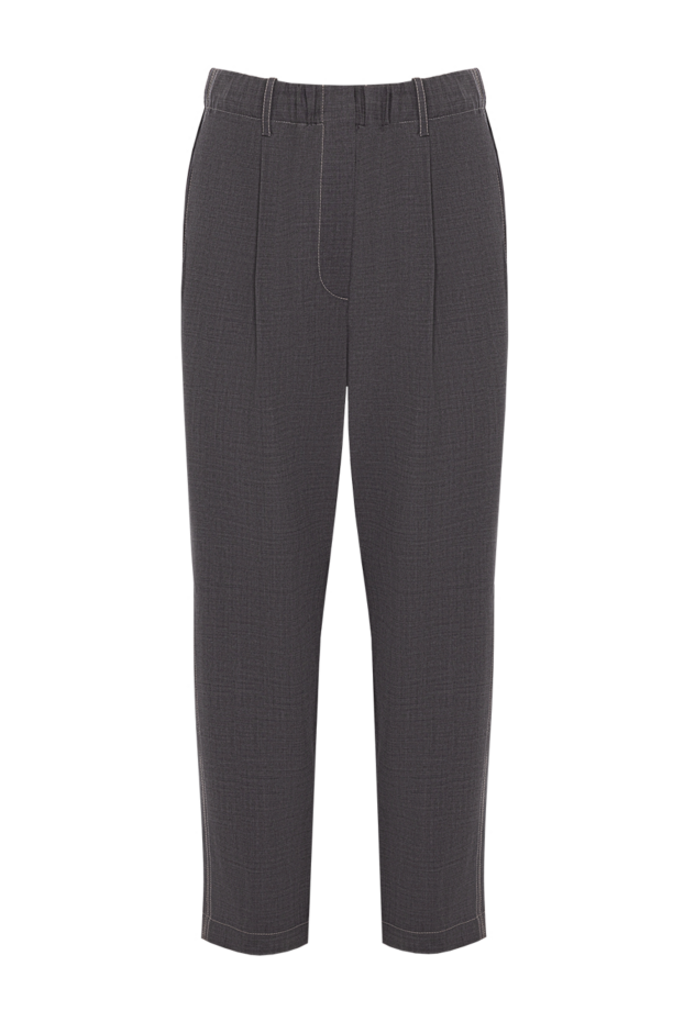 Brunello Cucinelli women's classic cropped gray trousers with pleats 150300 - photo 1