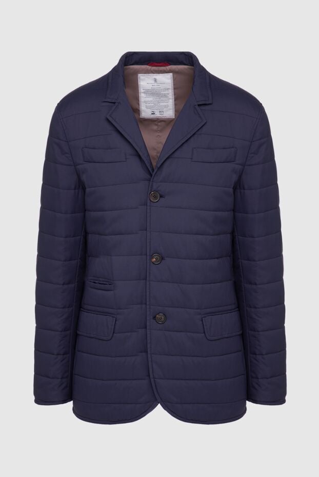 Brunello Cucinelli ойықтары бар көк түсті нейлон күртешесі 150396 - фото 1