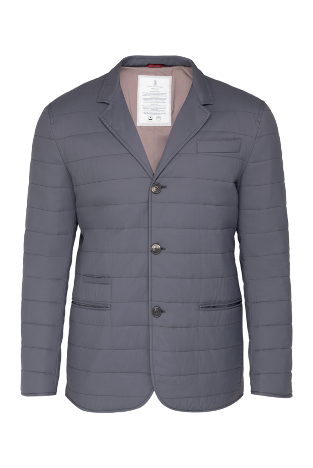 Brunello Cucinelli ерлерге арналған сұр түсті нейлон куртка 150401 - фото 1