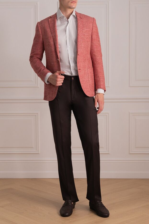 Corneliani stylish men's wool, linen, silk, red melange jacket
 150477 - photo 2