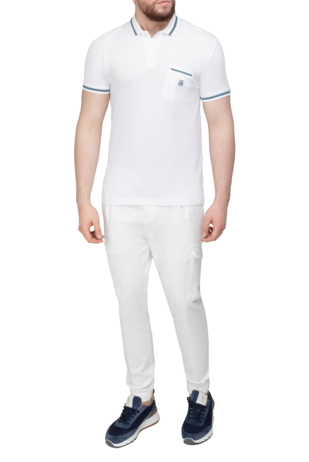 Corneliani polo made of cotton white for men 150502 - photo 2