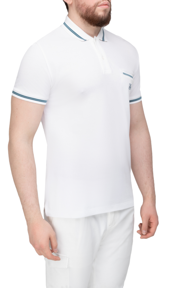 Corneliani polo made of cotton white for men 150502 - photo 3
