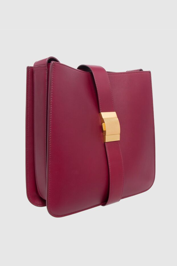 Bottega Veneta алтын ілгегі бар бургундия былғарыдан жасалған әйелдер сөмкесі 150543 - фото 3