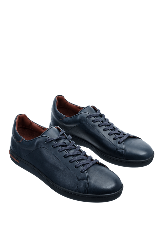 Loro Piana blue sneakers made from soft leather with a sophisticated accent on the heel and tongue
 150582 - photo 3