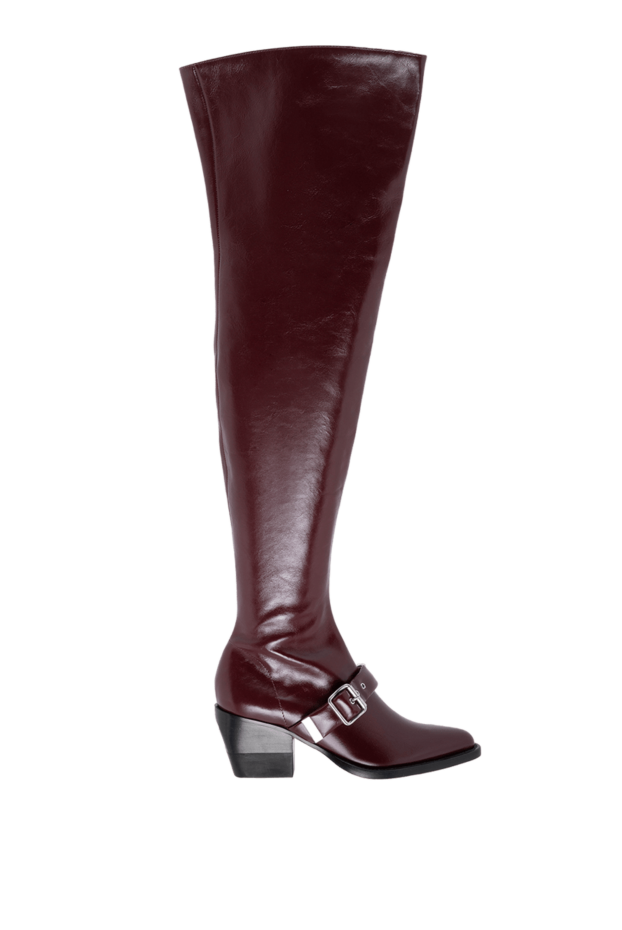 Chloe boots women's high leather burgundy 150797 - photo 1