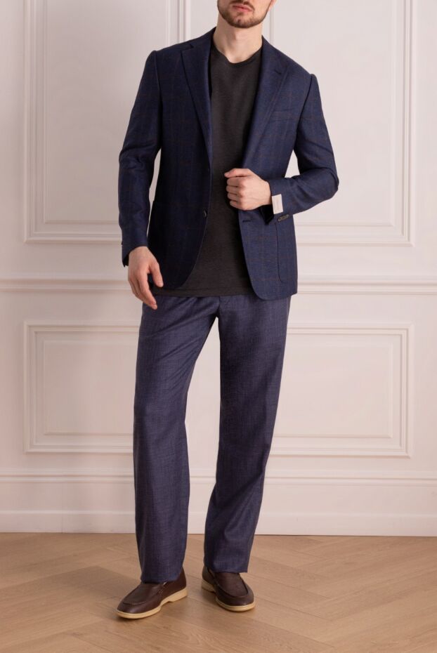 Corneliani blue silk and cotton jacket for men 150868 - photo 2