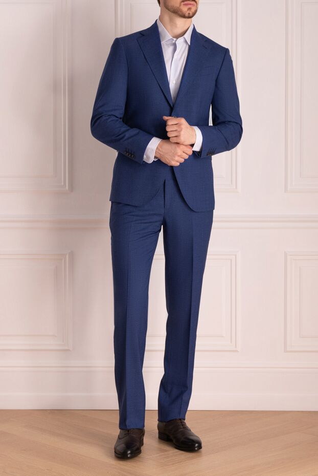 Sartoria Latorre textured wool blue suit men's 150884 - photo 2