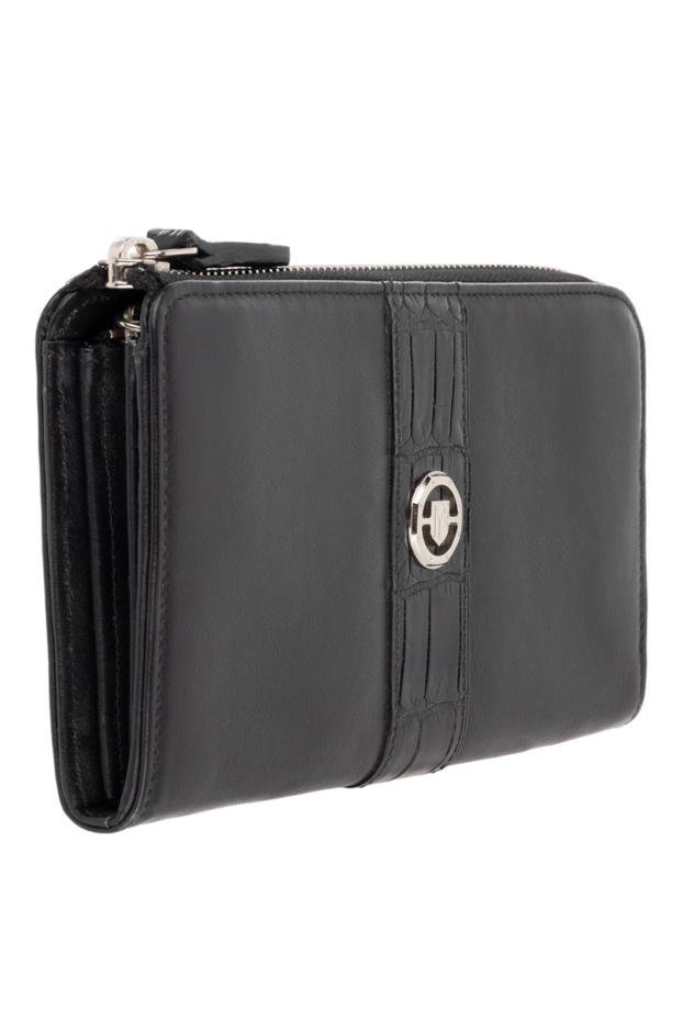 Pellettieri di Parma men's black leather clutch with zipper decorated with brand emblem 151009 - photo 3