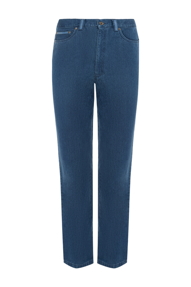 Stefano Ricci classic dark blue straight-leg jeans with contrast stitching 151077 - photo 1