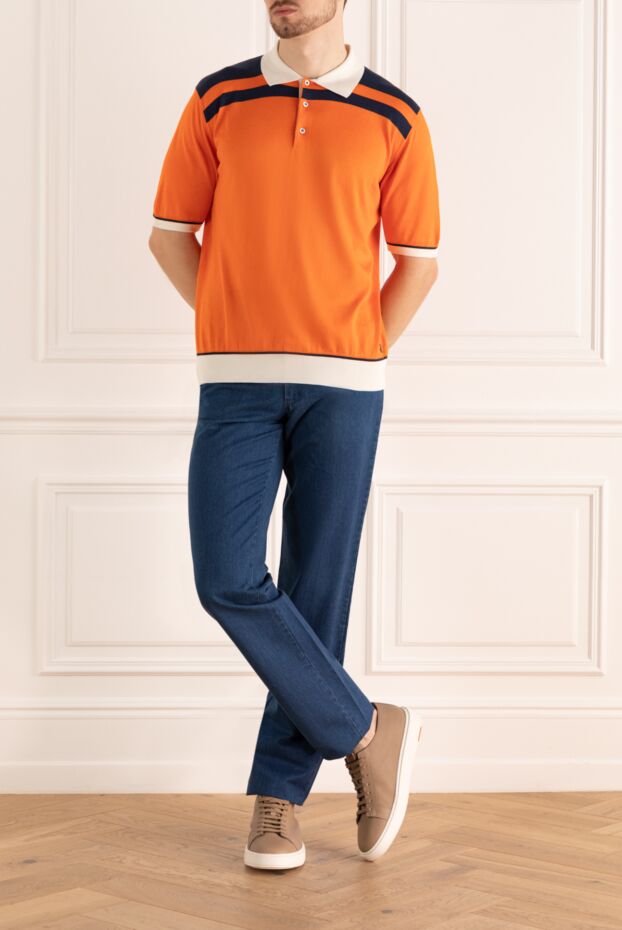Stefano Ricci classic dark blue straight-leg jeans with contrast stitching 151077 - photo 2