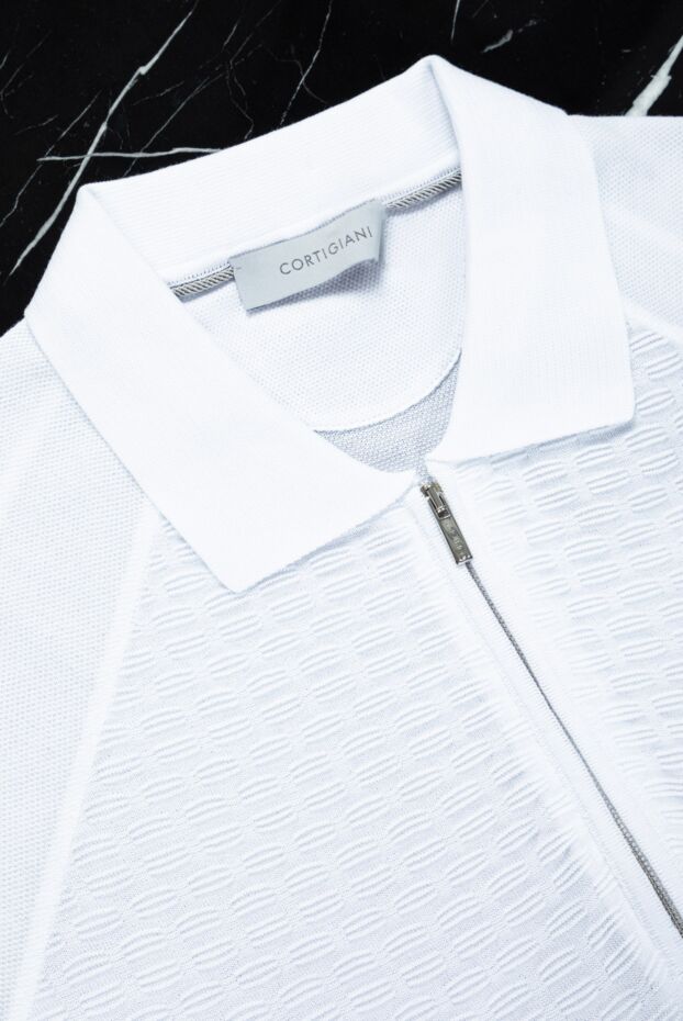 Cortigiani polo made of cotton white for men 151284 - photo 2