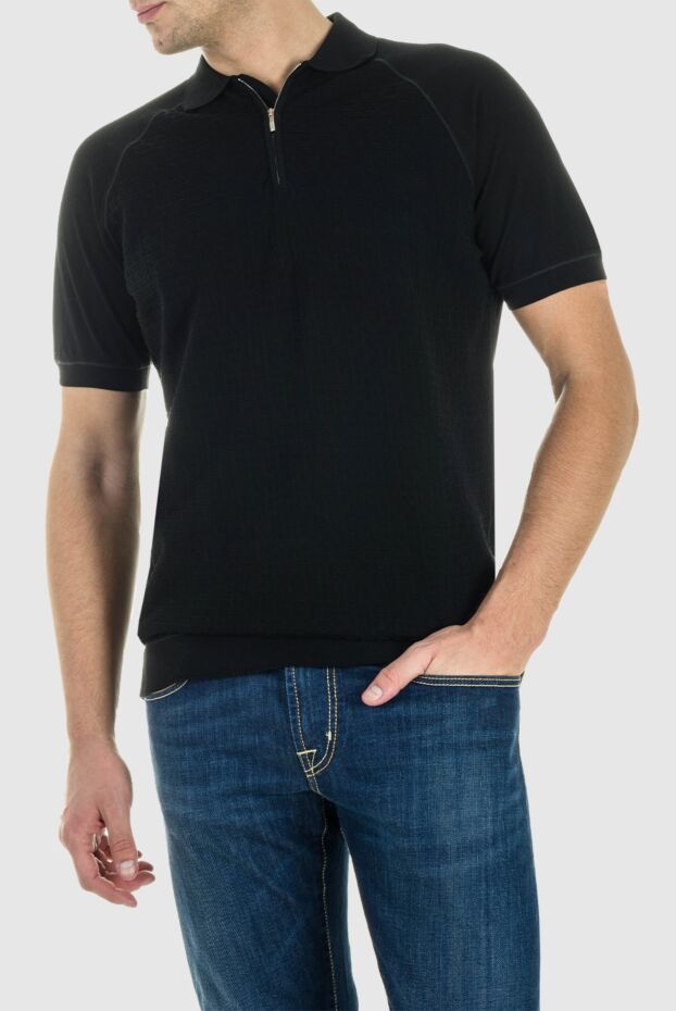Cortigiani black cotton polo shirt for men 151286 - photo 2