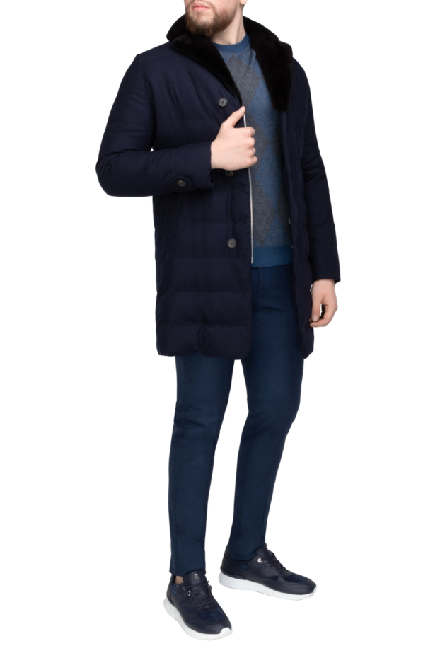 Cortigiani men's blue cashmere fur jacket 151300 - photo 2