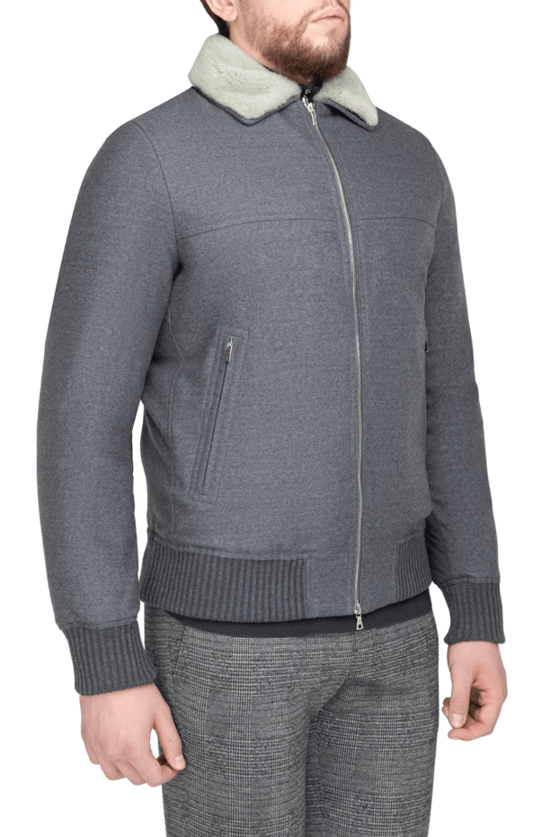 Cortigiani gray wool jacket for men 151307 - photo 3