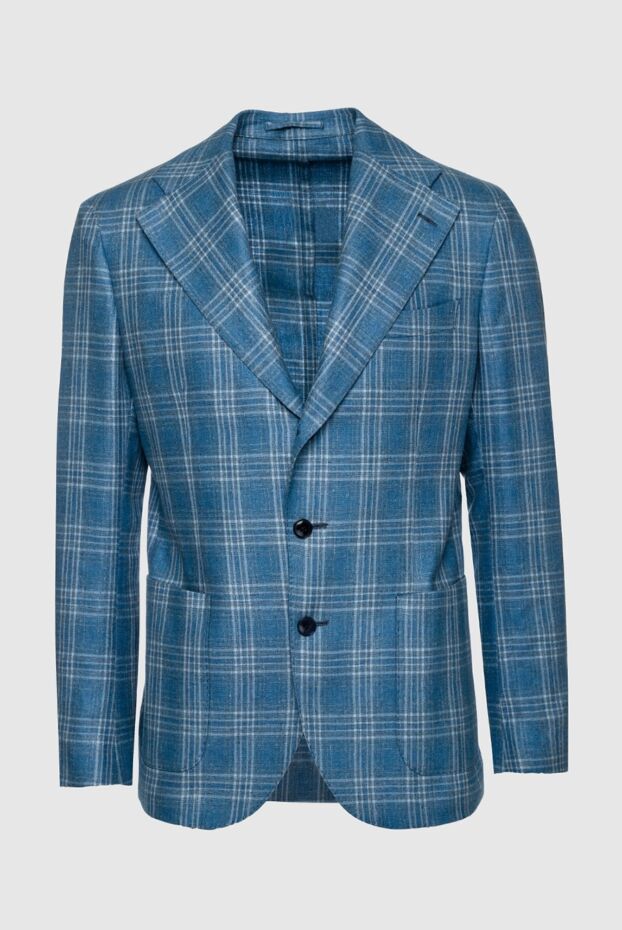 Lubiam blue checked wool three-button jacket 151325 - photo 1