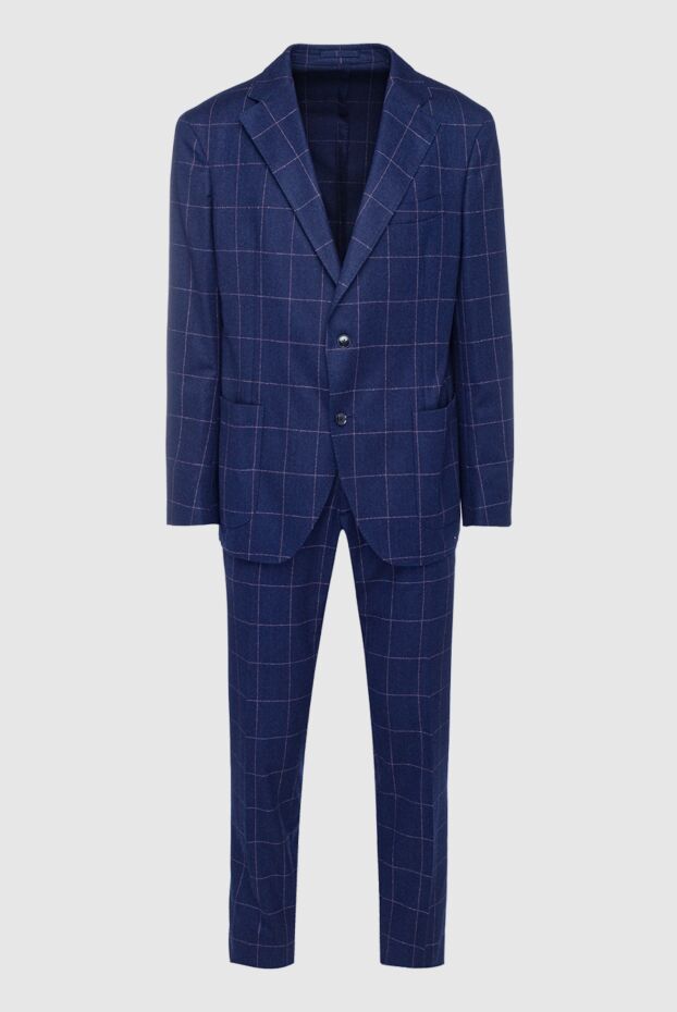 Lubiam dark blue checked men's wool suit 151343 - photo 1
