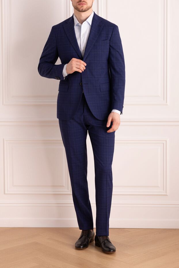 Lubiam men’s blue wool suit in prince of wales check 151344 - photo 2