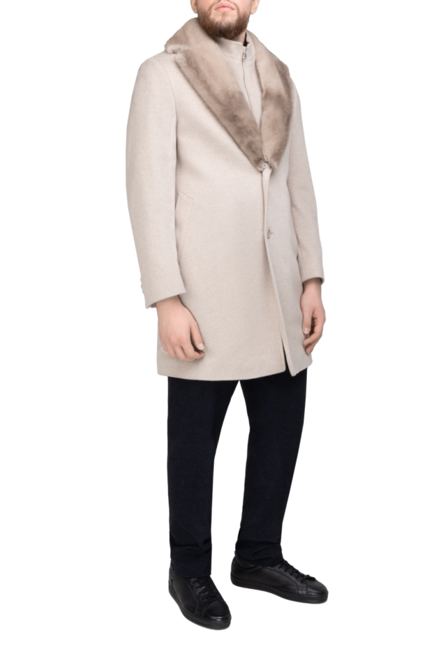 Cesare di Napoli beige cashmere and mink coat for men 151804 - photo 3