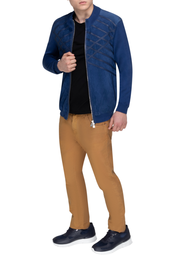 Torras blue suede and wool cardigan for men 151808 - photo 2