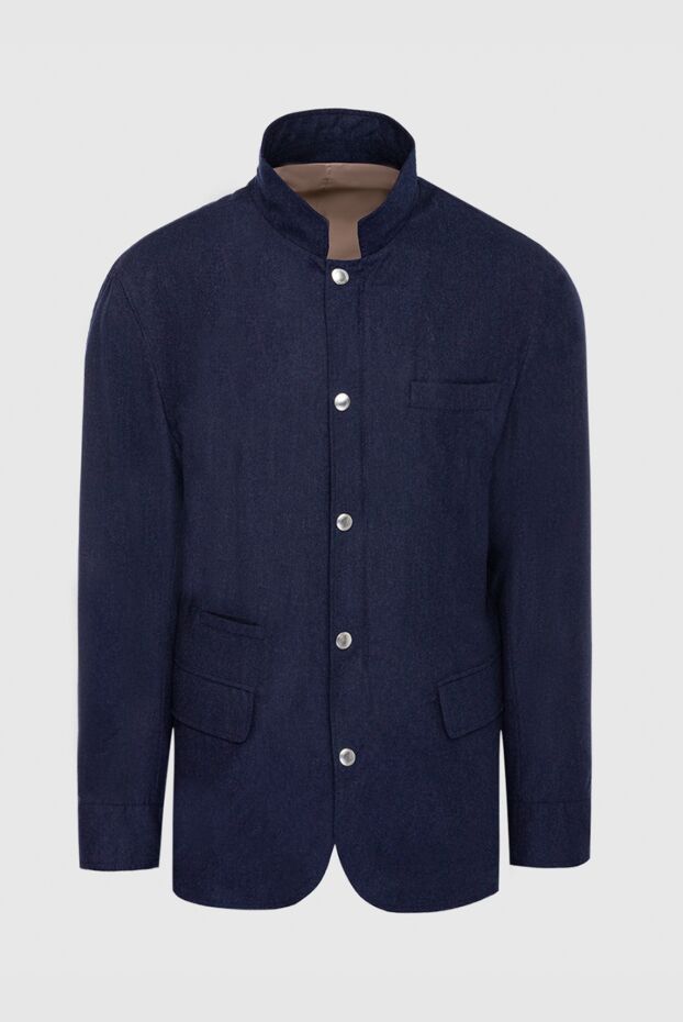 Brunello Cucinelli blue wool blazer with a stand-up collar 151961 - photo 1