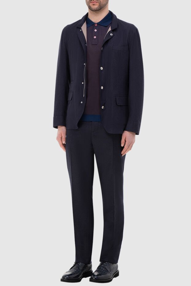 Brunello Cucinelli blue wool blazer with a stand-up collar 151961 - photo 2
