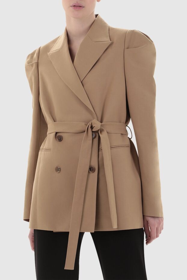 Fleur de Paris women's beige cotton jacket with a belt at the waist 152088 - photo 3