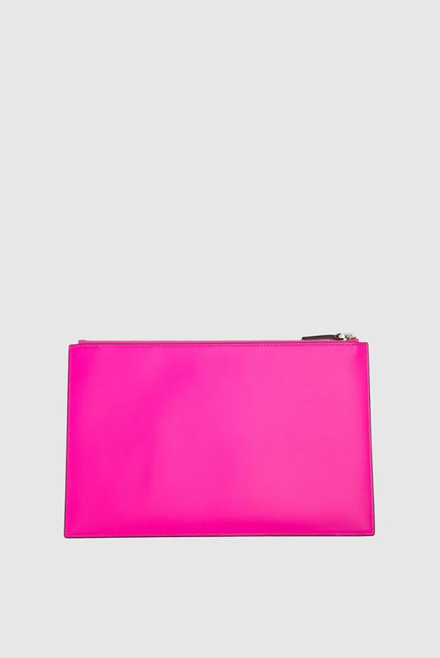 Valentino логотипі бар әйелдердің ашық қызғылт былғары косметикалық сөмкесі 152374 - фото 3