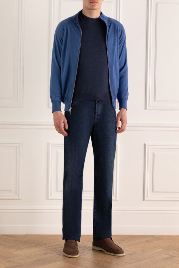 Svevo men's cashmere and silk cardigan with zipper and soft shine
 152590 - photo 2