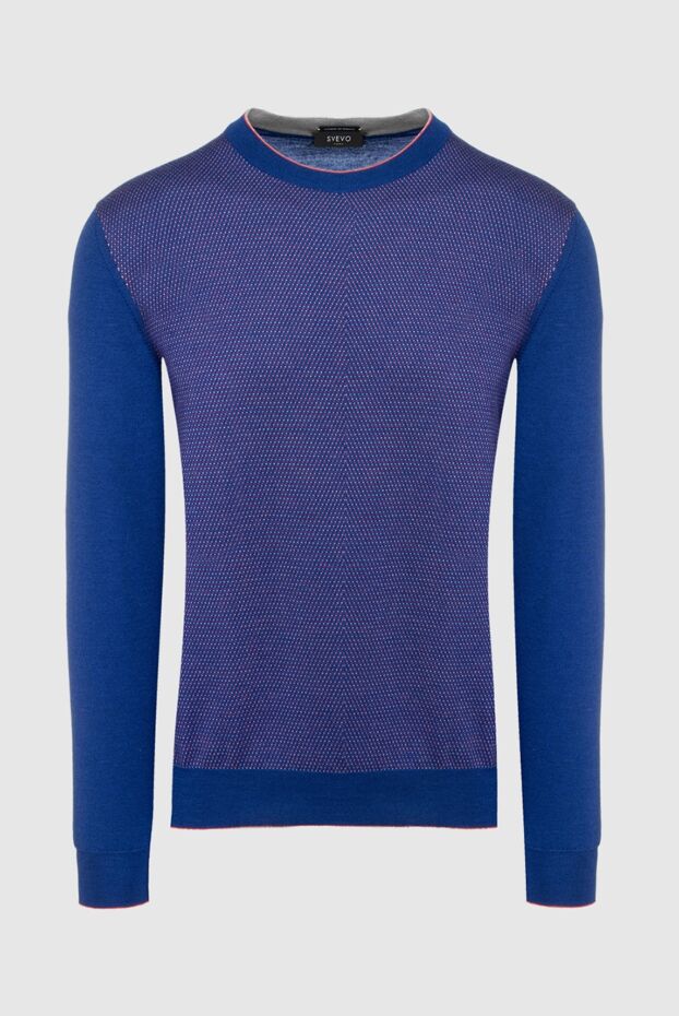 Svevo men's dark blue jumper made of wool with silk and micro-pattern
152631 - photo 1