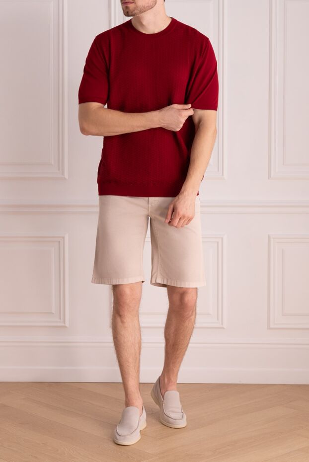 Svevo burgundy t-shirt with a 3d pattern and knitted trim
 152649 - photo 2