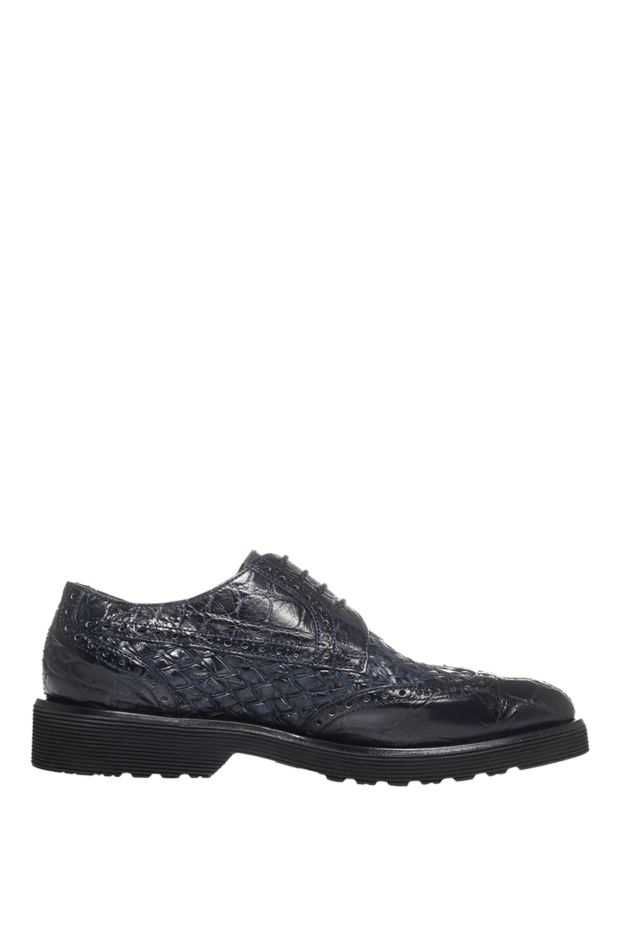 Tardini туфли дерби броги wingtip синие из кожи аллигатора мужские 152657 - фото 1