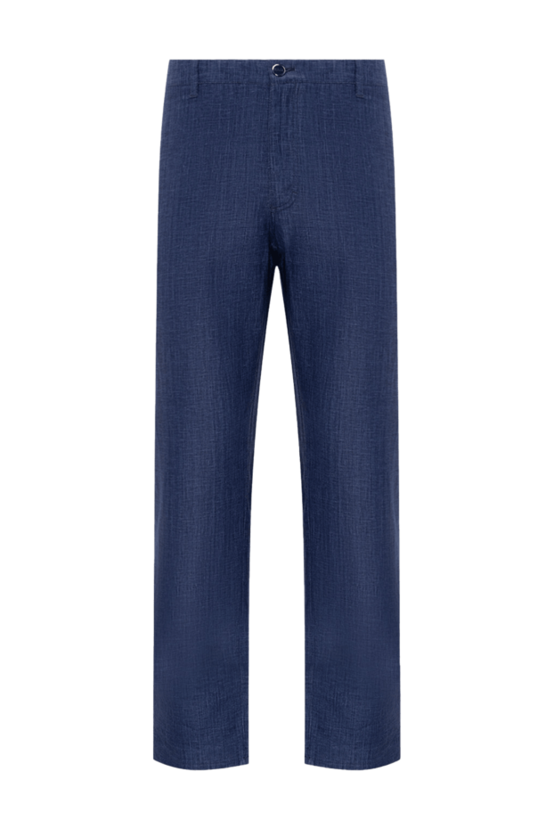 Zilli blue linen men's trousers premium quality 152764 - photo 1